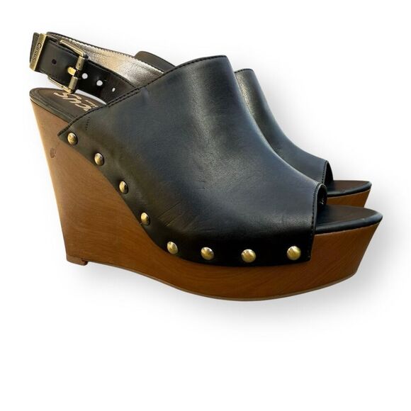 Circus by Sam Edelman Clara Black Platform Wedge Sandals Size 8M - Picture 6 of 10
